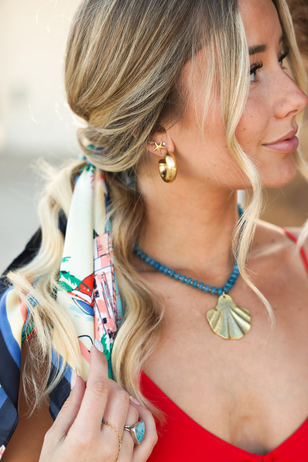 Gold Starfish Stud Earrings