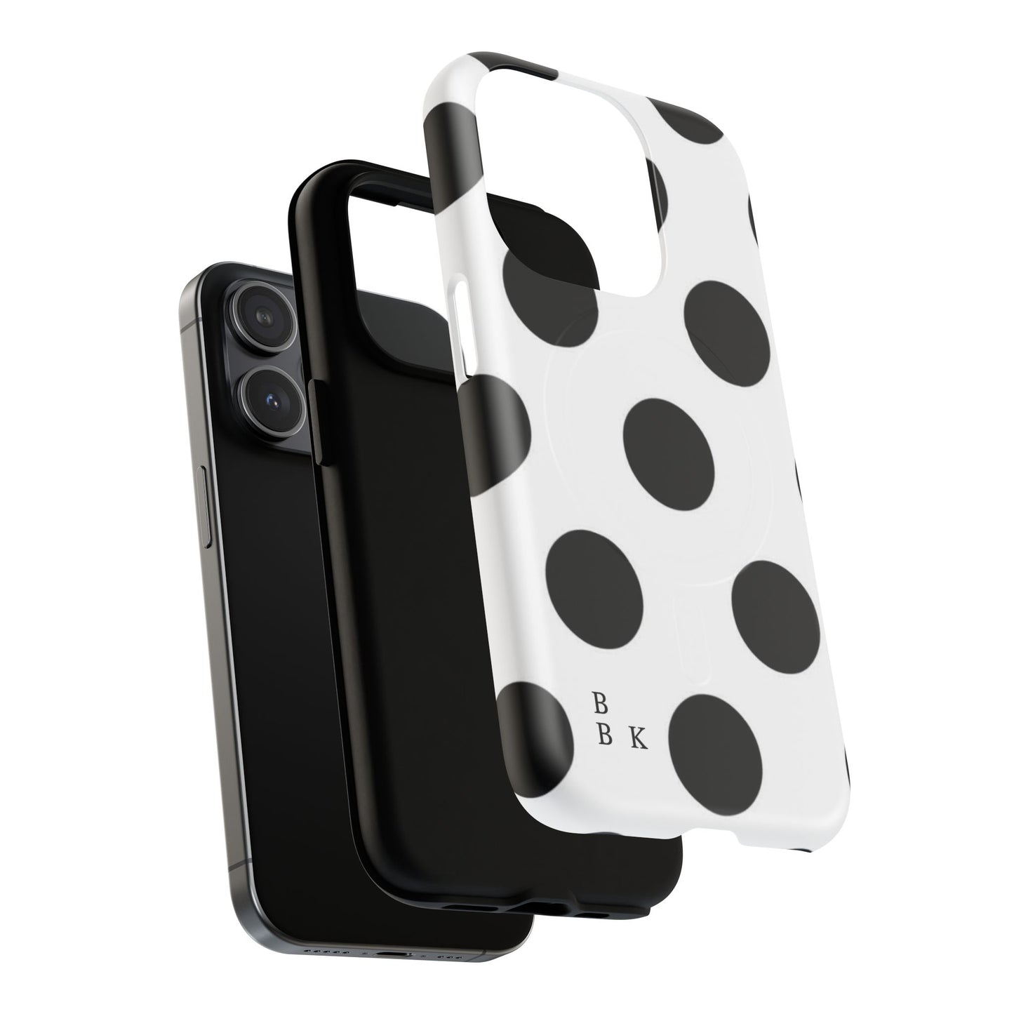 Polka Dot Magnetic Phone Case — Black & White Retro Dot Tough Case
