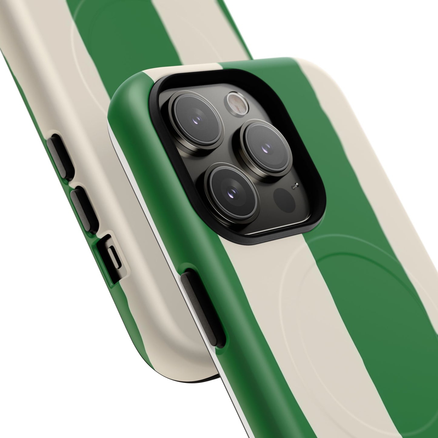 Green Stripe Tough Magnetic Phone Case — Custom Monogram BBK