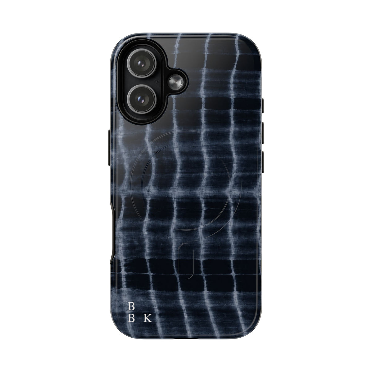 Magnetic Phone Case — Black Tie-Dye Tough Protective Cover with MagSafe