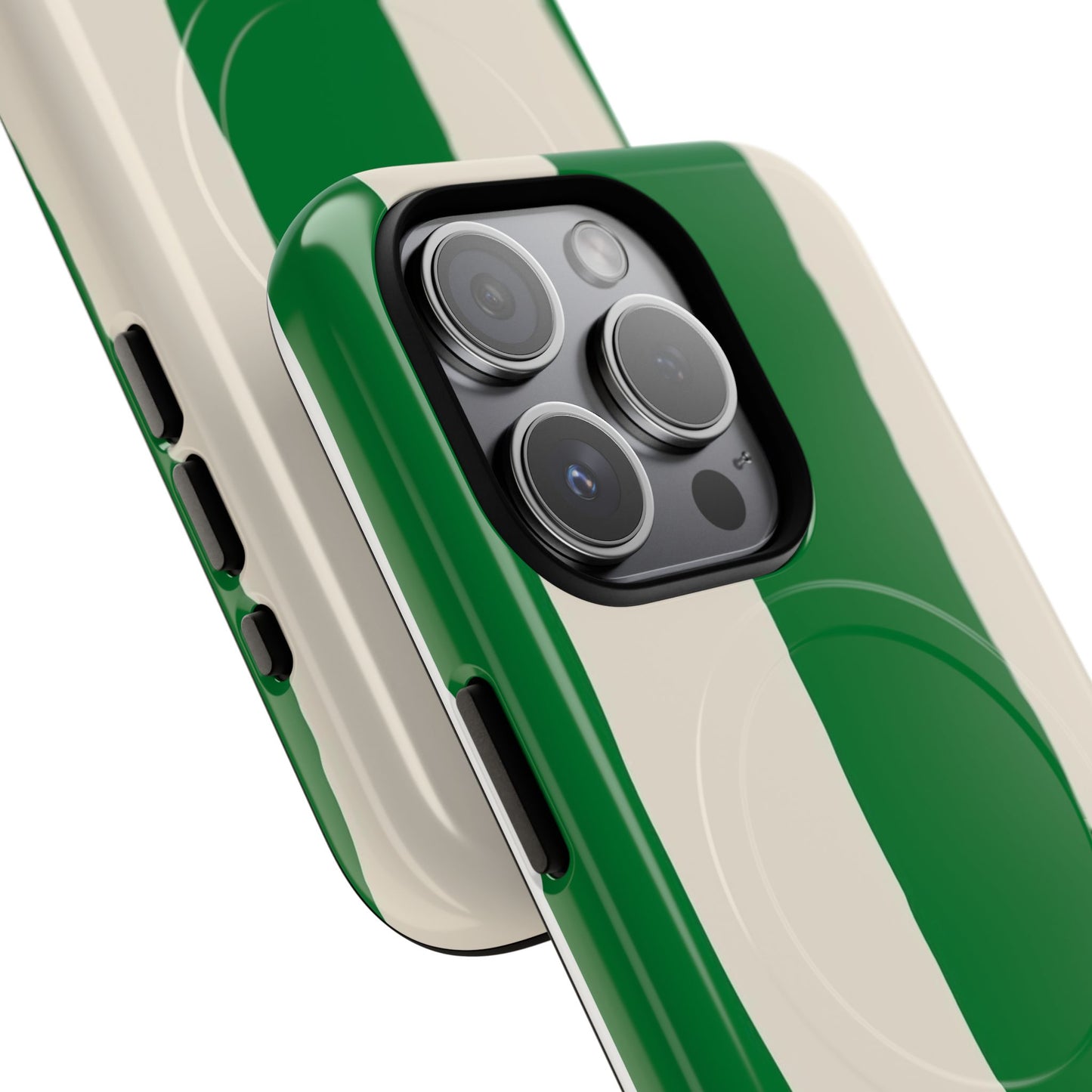 Green Stripe Tough Magnetic Phone Case — Custom Monogram BBK