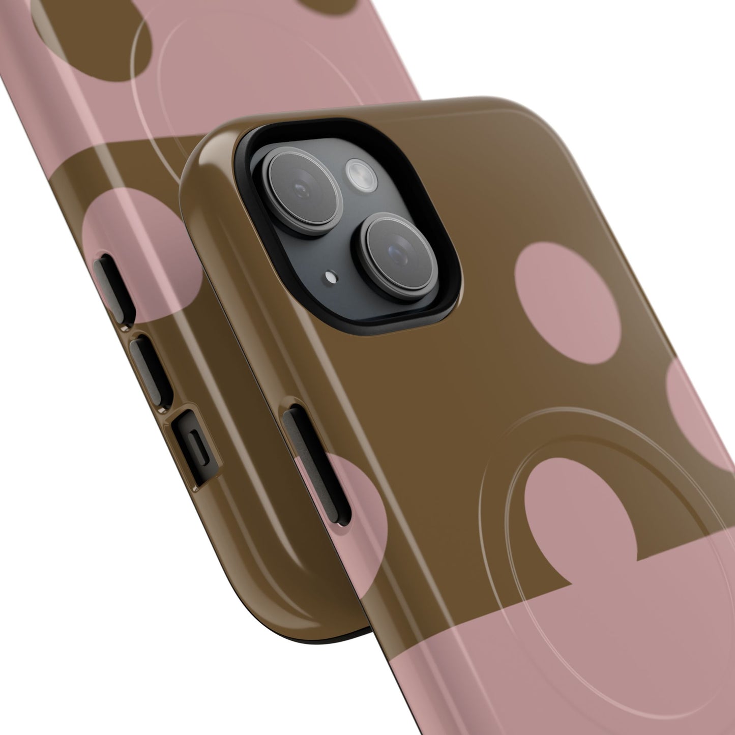 Pink + Yellow Polka Dot Magnetic Tough Case — Protective Magnetic Phone Case with 'BBK' Accent
