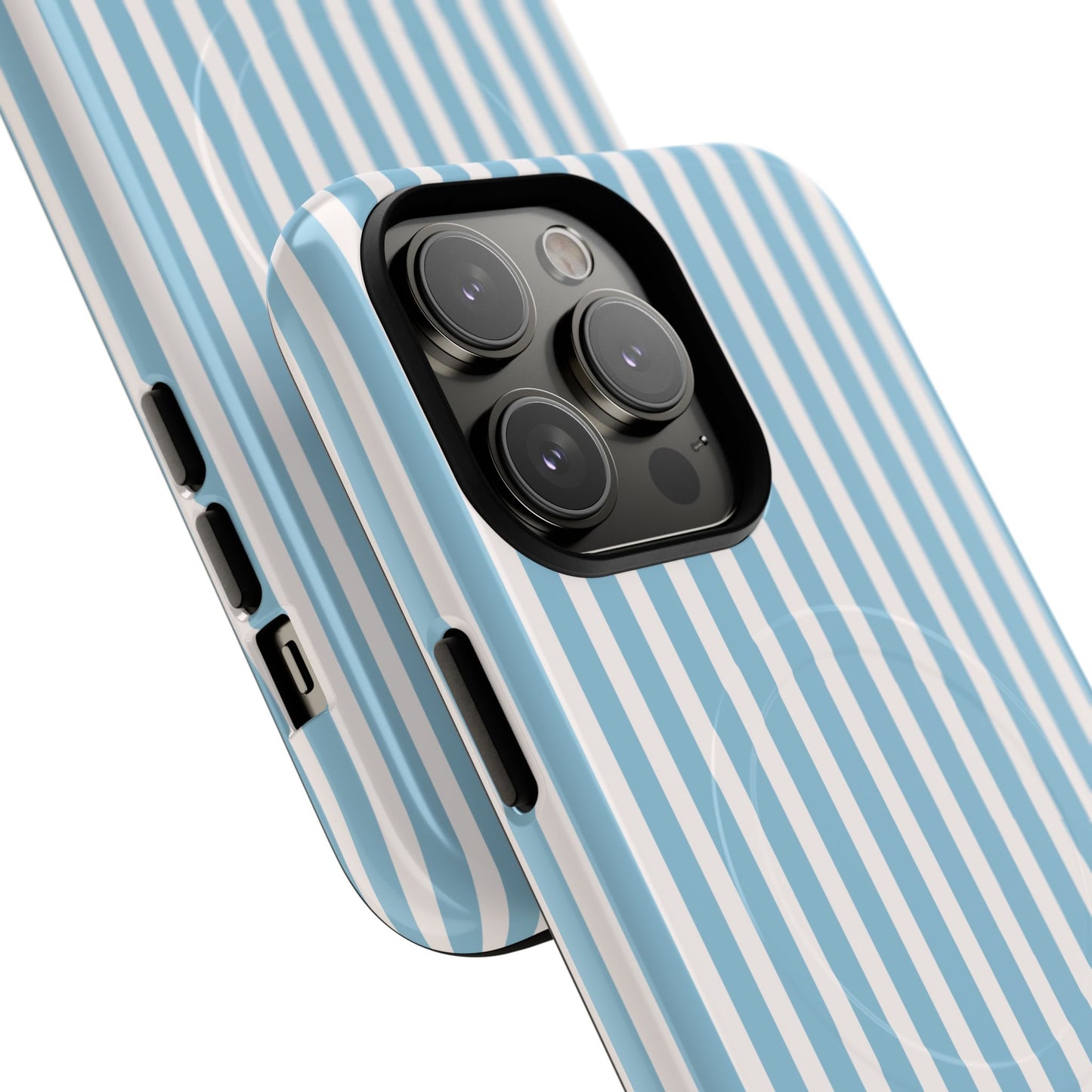 MagSafe Phone Case — Blue Vertical Stripe Tough Magnetic Protective Cover