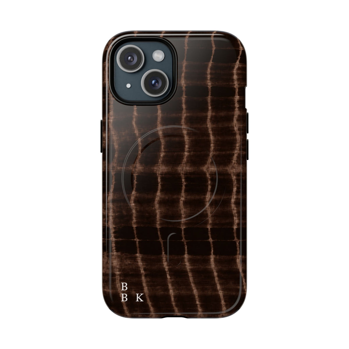 MagSafe Phone Case — Brown Croc Pattern Tough Magnetic Case
