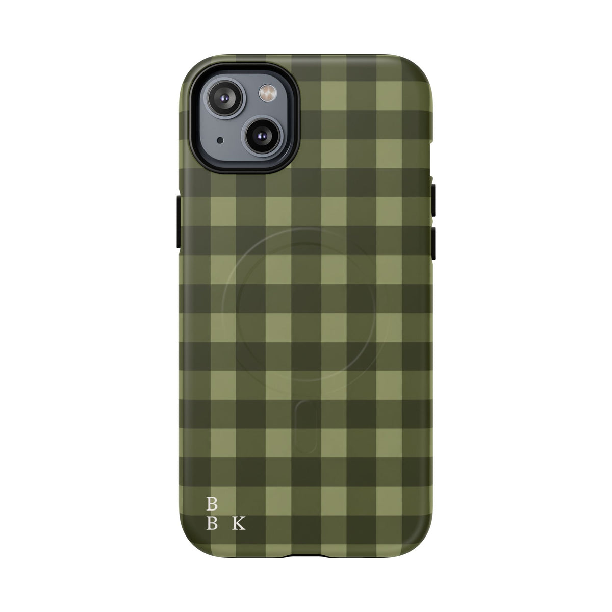 Green Buffalo Plaid Magnetic Phone Case — Tough Protective MagSafe-Compatible Case