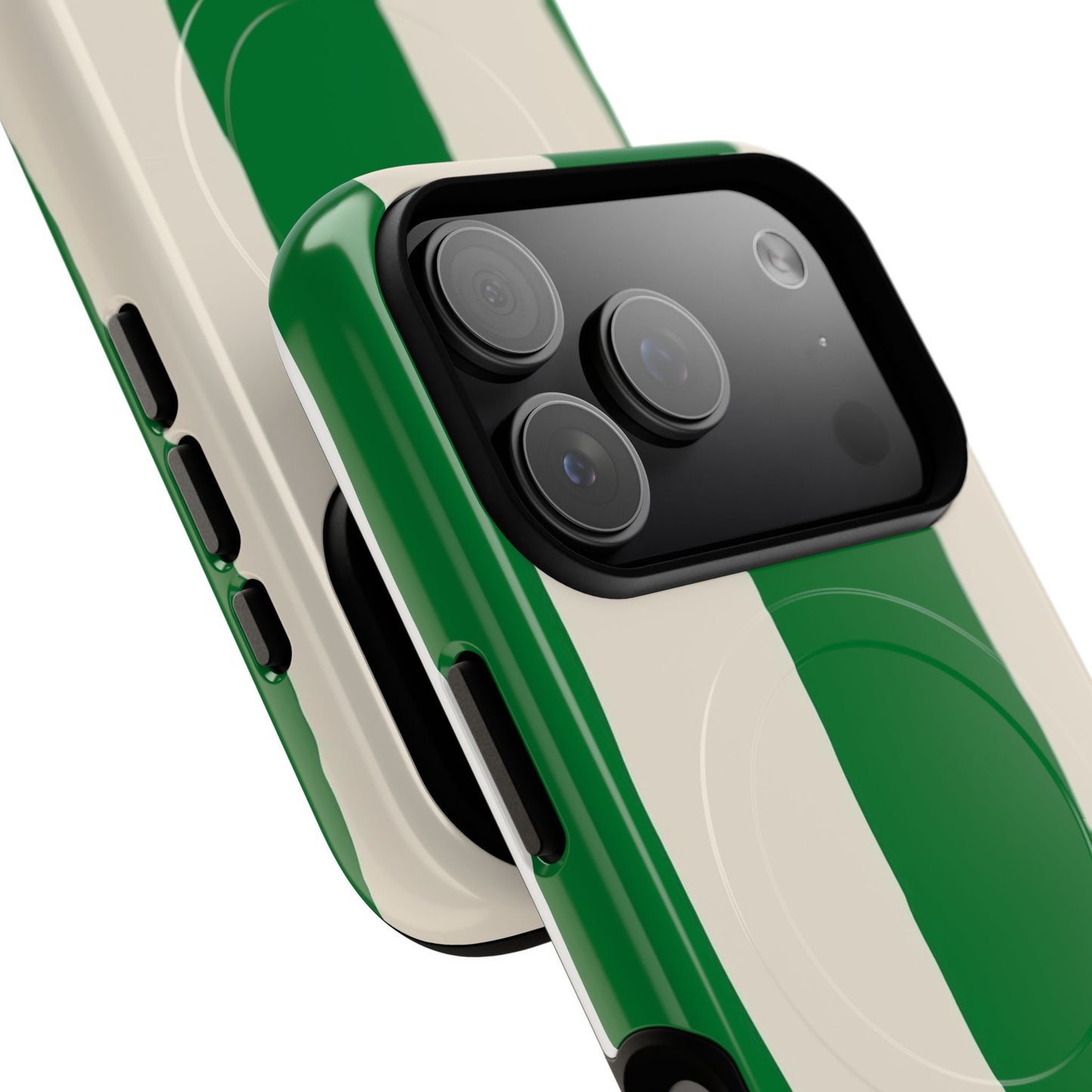 Green Stripe Tough Magnetic Phone Case — Custom Monogram BBK