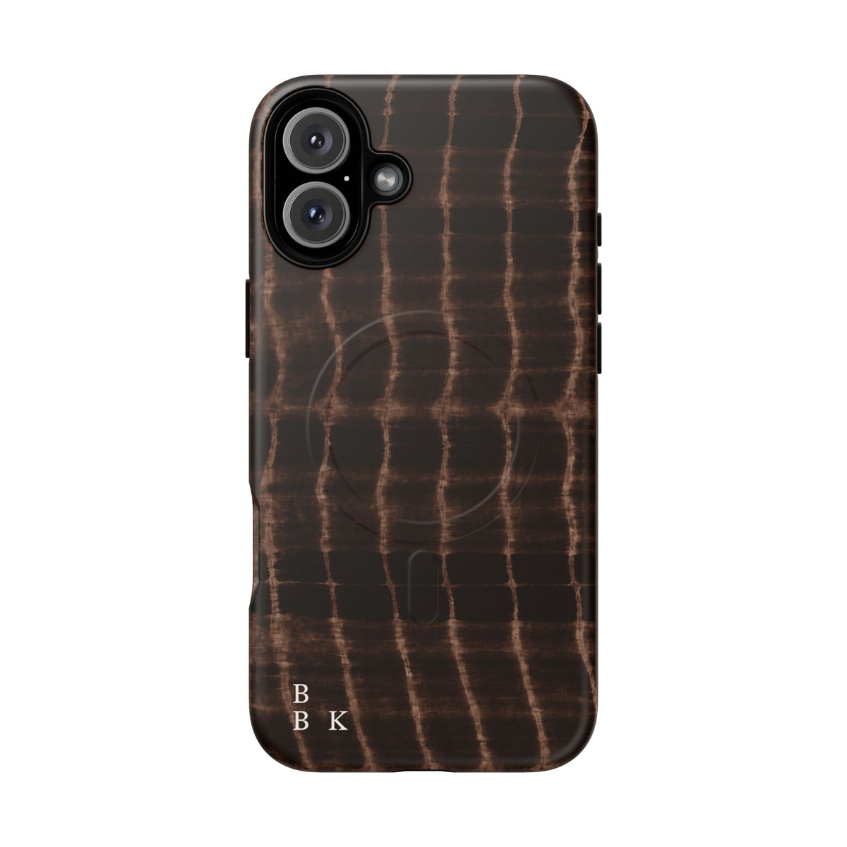 MagSafe Phone Case — Brown Croc Pattern Tough Magnetic Case