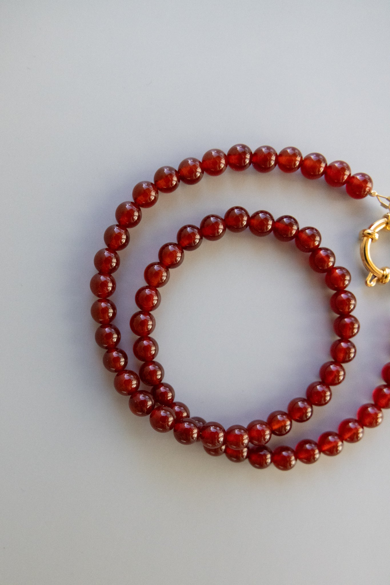 Red Agate Necklace + 15mm Springring Closure