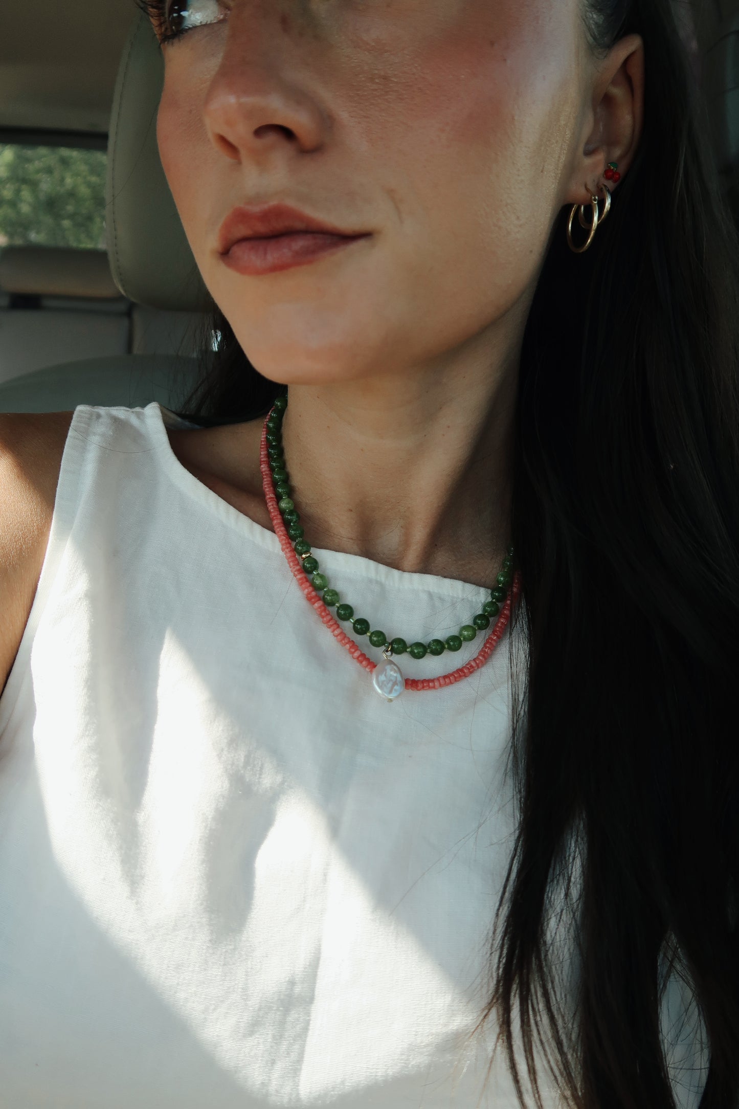 Peridot Pearl Necklace
