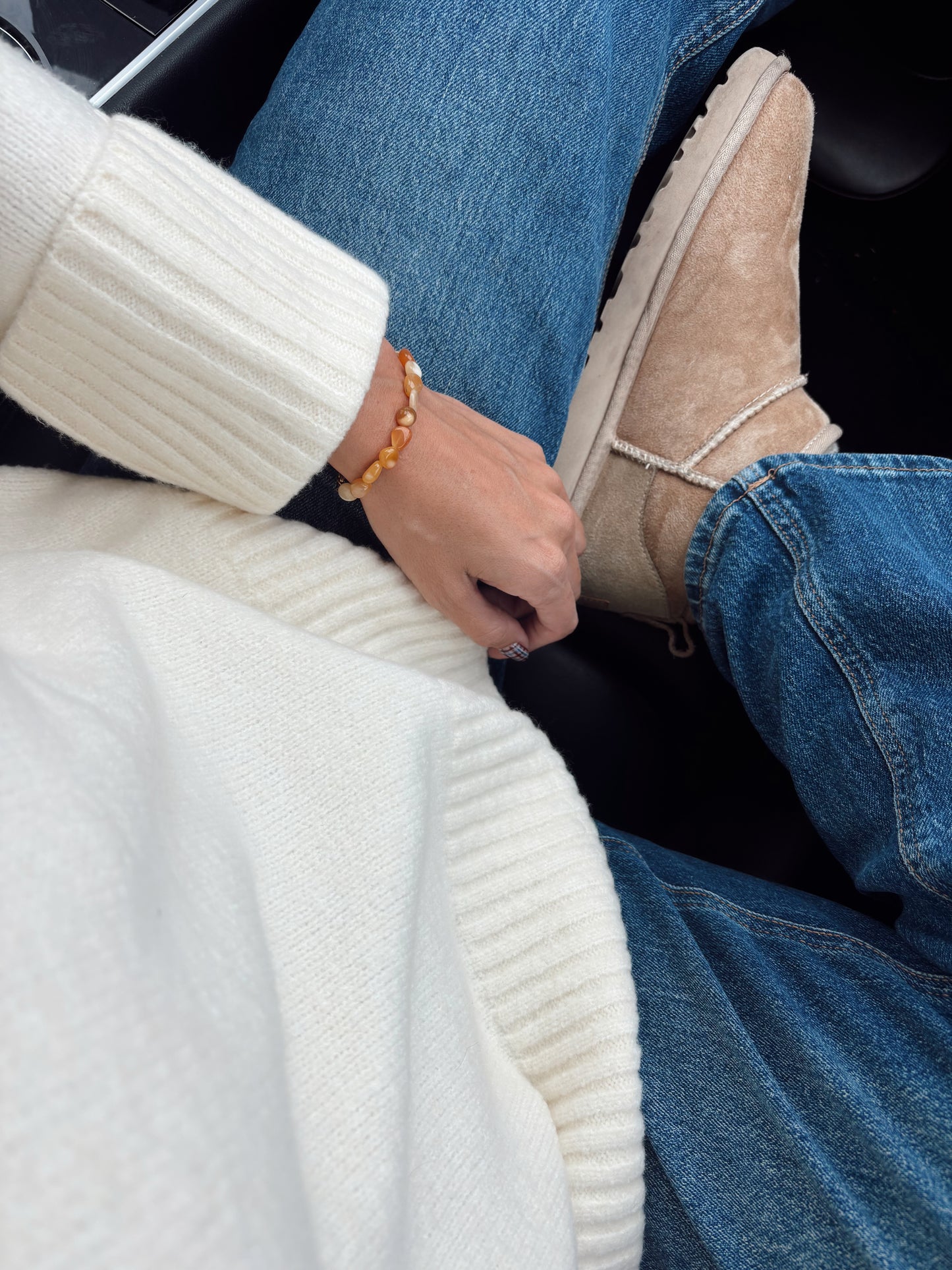 Sun Stone Pebble Bracelet