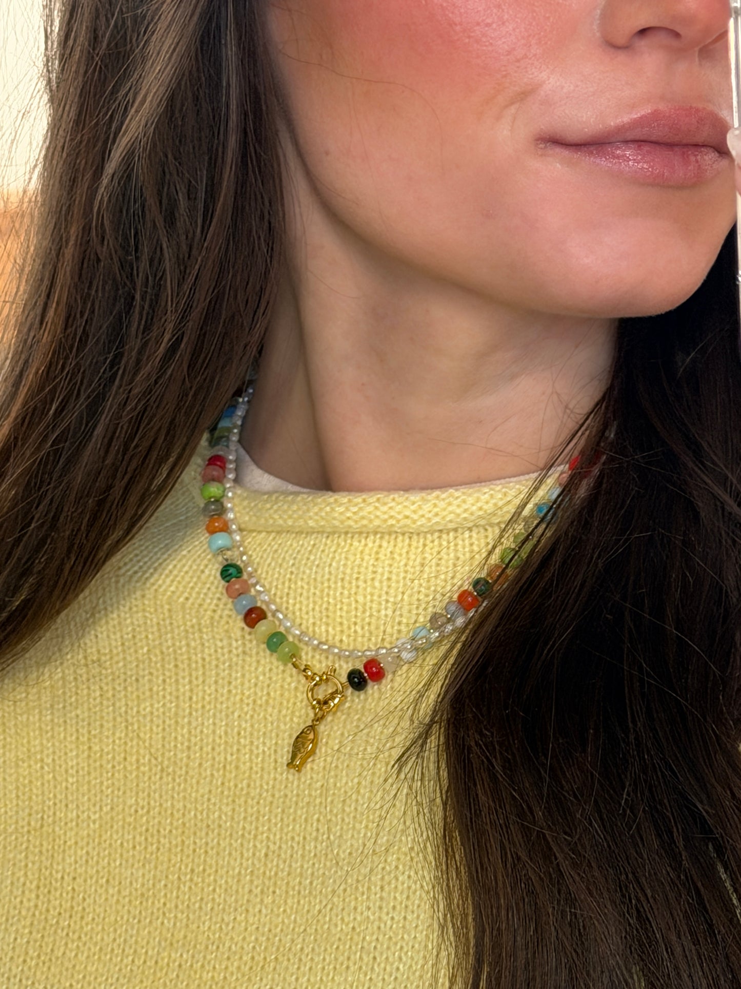 Tiny Rice Pearl Necklace