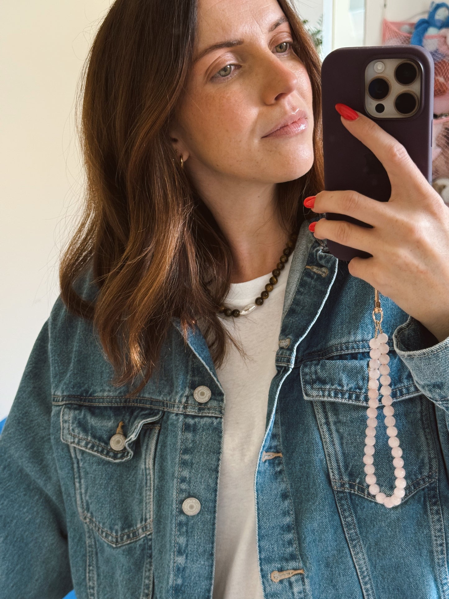 Rose Quartz Phone Charm